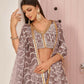 Aastha Fashion Onion Pink Butterfly Net White Cotton Thread Work, Zari Work And Sandwich Sequence Work Embroidery Wedding Wear Lehenga Choli