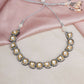 Dual Tone Kundan Neckpiece (silver) - Ruby Raang | Swadesiicart