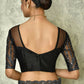 Black Silk Solid Designer Saree with Blouse - Purvi