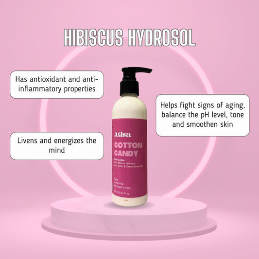 Atisa Cotton Candy Body Lotion | Swadesiicart