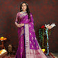 Lorenvalley Fashion Purple Soft Silk Woven Design Zari Weaving Saree - Swadesiicart