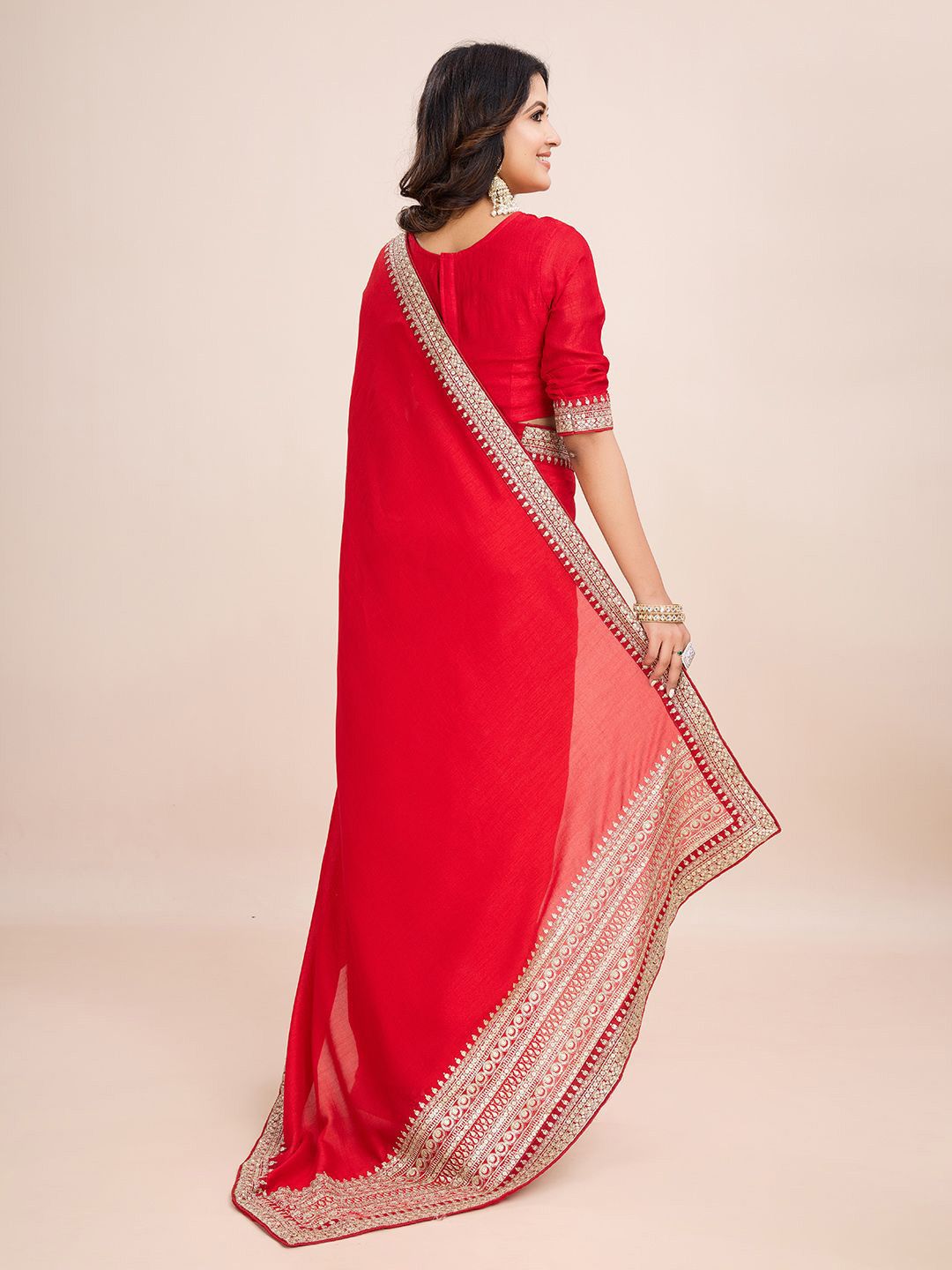 kasee Embroidered Pure Silk Ready to Wear Saree | Swadesiicart