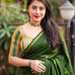Mehndi Chanderi Cotton Block Print Saree with Unstitched Blouse - Hiral Fashion | Swadesiicart