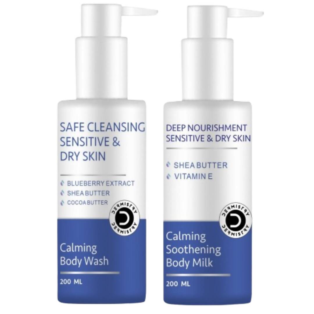 Dermistry Calming Body Wash & Calming Soothening Body Milk Lotion - Swadesiicart