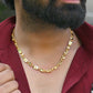 VOJ Gold-Polished Biscuit Shaped Chain With Small Heart | Swadesiicart