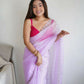 Vamsee Sheetal Lavender Organza Saree - Swadesiicart