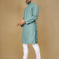 Anaita Sky_Blue Embroidered Rayon Straight Kurta
