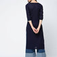 Aniyah Cotton Straight Kurta Blue Color With Patchwork (AN-106K) - Swadesiicart