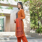 BulBul Aaliya Rust Cotton Kurta Set with Dupatta - Swadesiicart