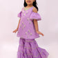 Lil Drama Mishti Purple Kurta and Sharara Set For Girls | Swadesiicart