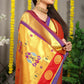 Jyoti Fashion Women's Maroon Banarasi Silk Zari Woven Saree with Blouse | Swadesiicart