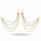 JS Fashion Cluster Pearls High Gold Polish Antique Kaan Chain Earrings for Women | Swadesiicart