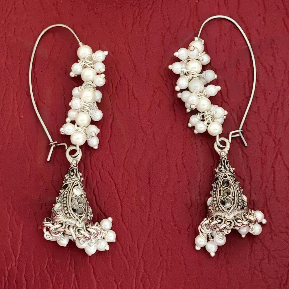 JS Fashion Beautiful Designer Oxidized Silver Earrings for Women & Girls | Swadesiicart