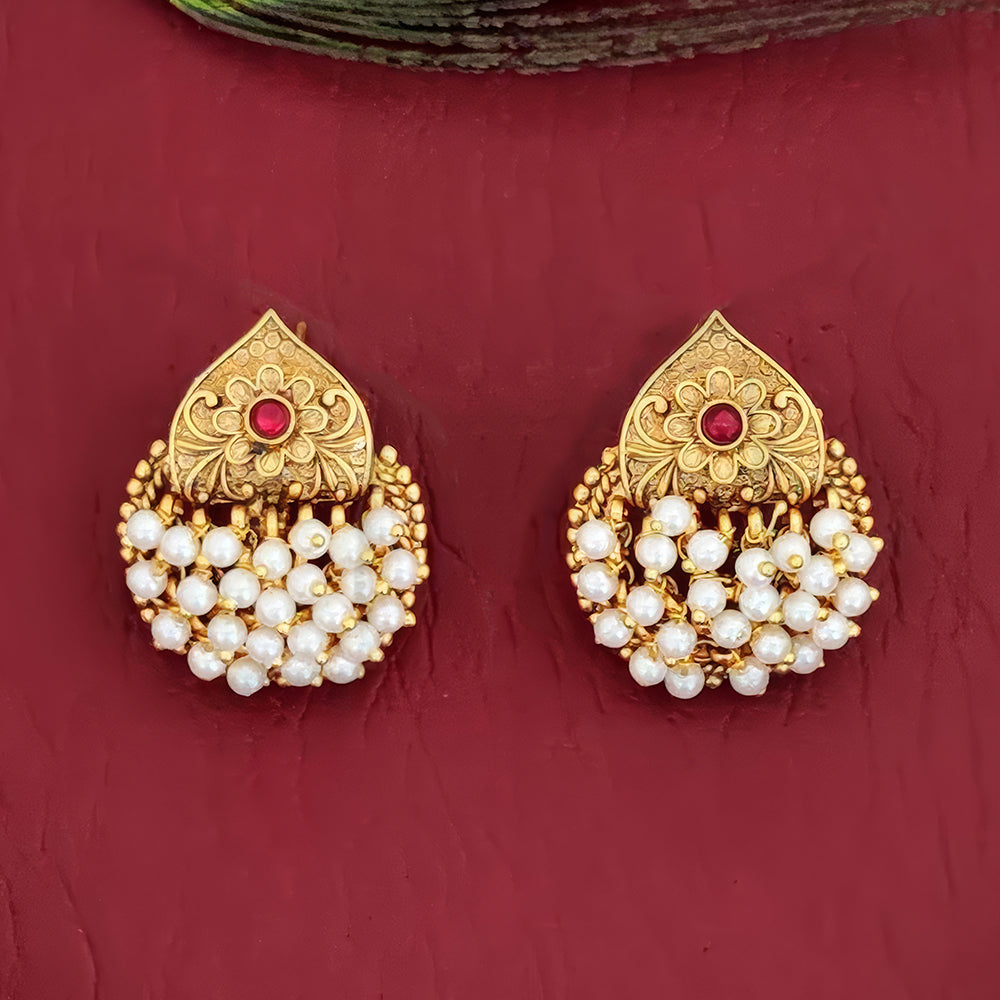 JS Fashion Beautiful Antique Jewellery Design High Gold Polish Earrings for Women | Swadesiicart