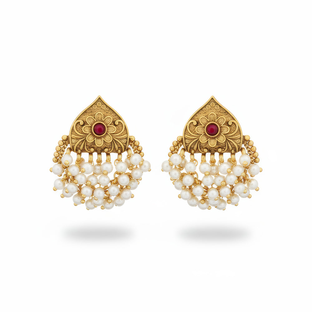 JS Fashion Beautiful Antique Jewellery Design High Gold Polish Earrings for Women | Swadesiicart