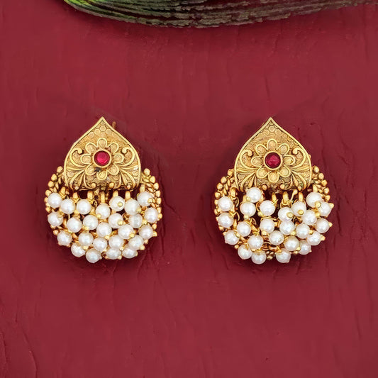 JS Fashion Beautiful Antique Jewellery Design High Gold Polish Earrings for Women | Swadesiicart