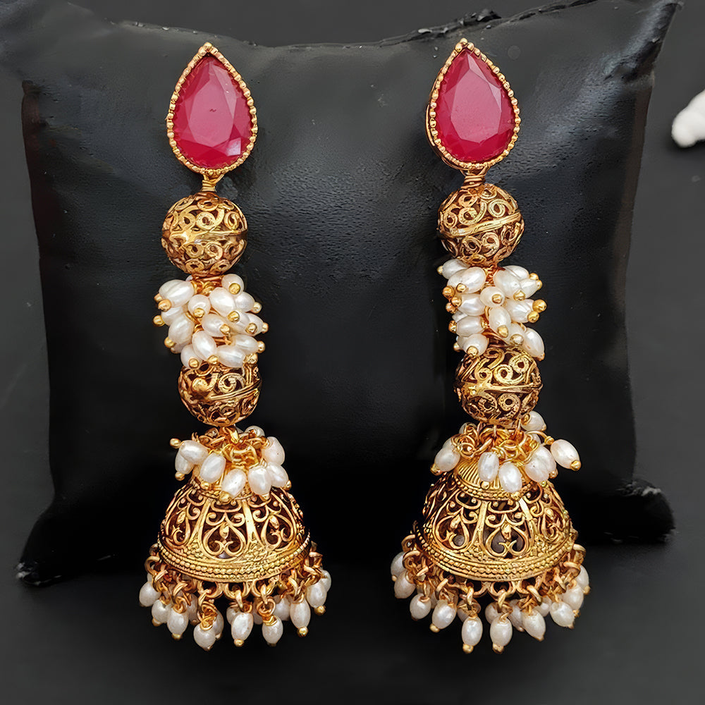 JS Fashion Designer Antique Jewellery High Gold Polish Earrings for Women | Swadesiicart