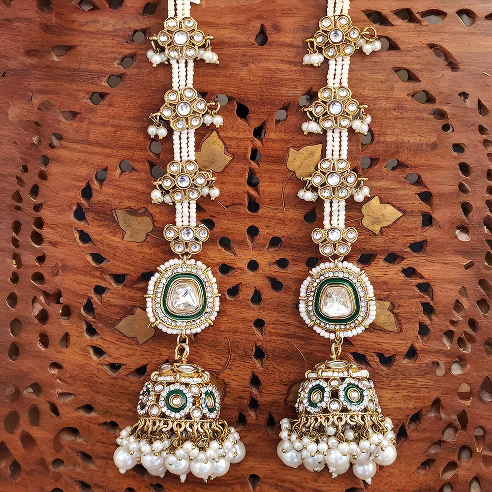 JS Fashion Antique Design Mehendi Polish Jhumka Earrings for Women | Swadesiicart