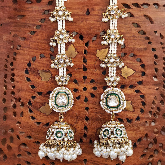 JS Fashion Antique Design Mehendi Polish Jhumka Earrings for Women | Swadesiicart