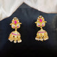 JS Fashion American Diamond Kemp Jhumka Earrings – Full Stone Traditional South Indian Style | Swadesiicart
