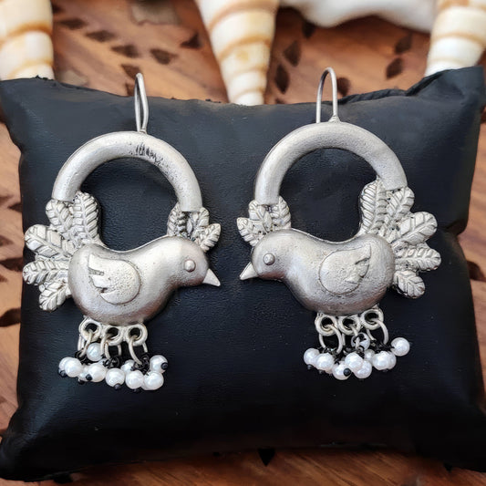 JS Fashion Beautiful Designer Oxidized Silver Earrings for Women & Girls | Swadesiicart
