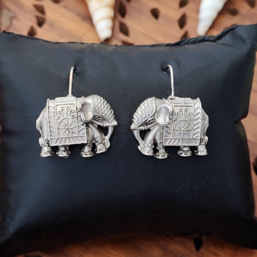 JS Fashion Beautiful Designer Oxidized Silver Earrings for Women | Swadesiicart