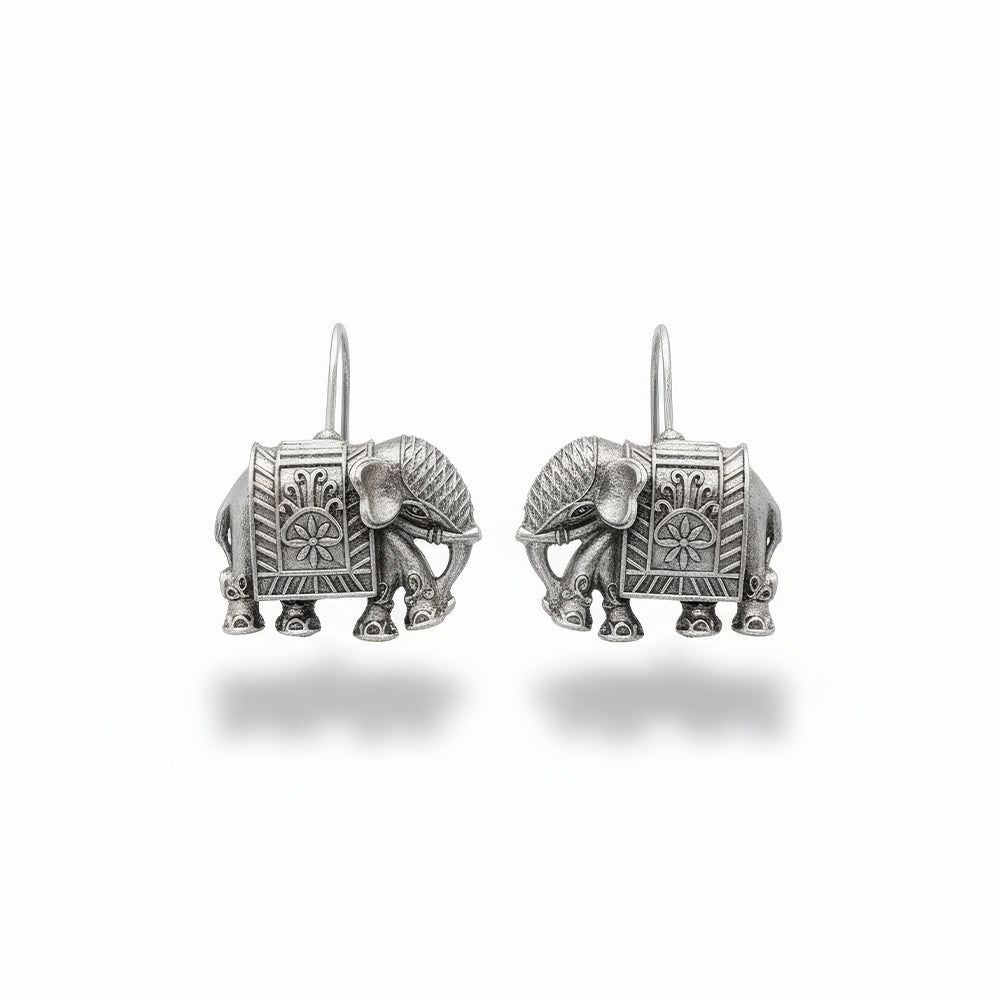 JS Fashion Beautiful Designer Oxidized Silver Earrings for Women | Swadesiicart