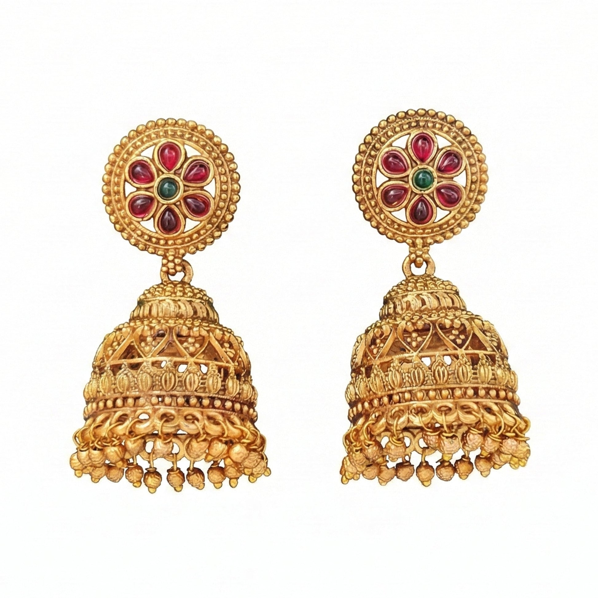 JS Fashion Designer Full Stone High Gold Polish Jhumka Earrings for Women & Girls | Swadesiicart