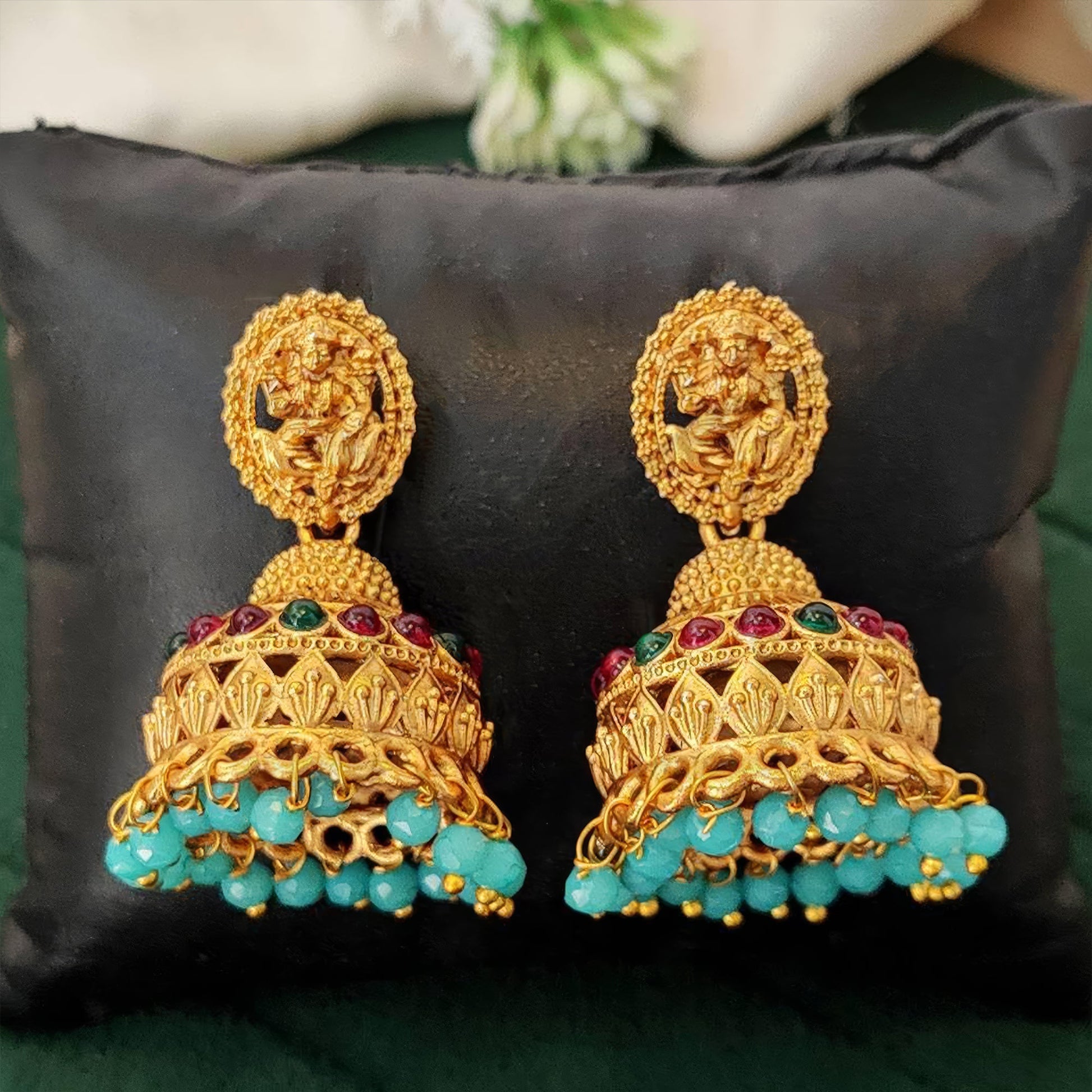 JS Fashion Antique Rajwadi Temple Designer Jhumka Earrings for Women & Girls | Swadesiicart