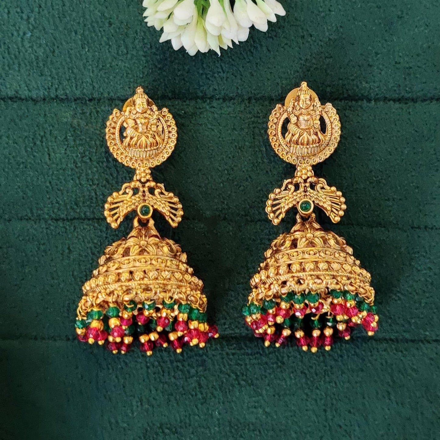 JS Fashion Rajwadi Polish Traditional Temple Earrings for Women & Girls | Swadesiicart