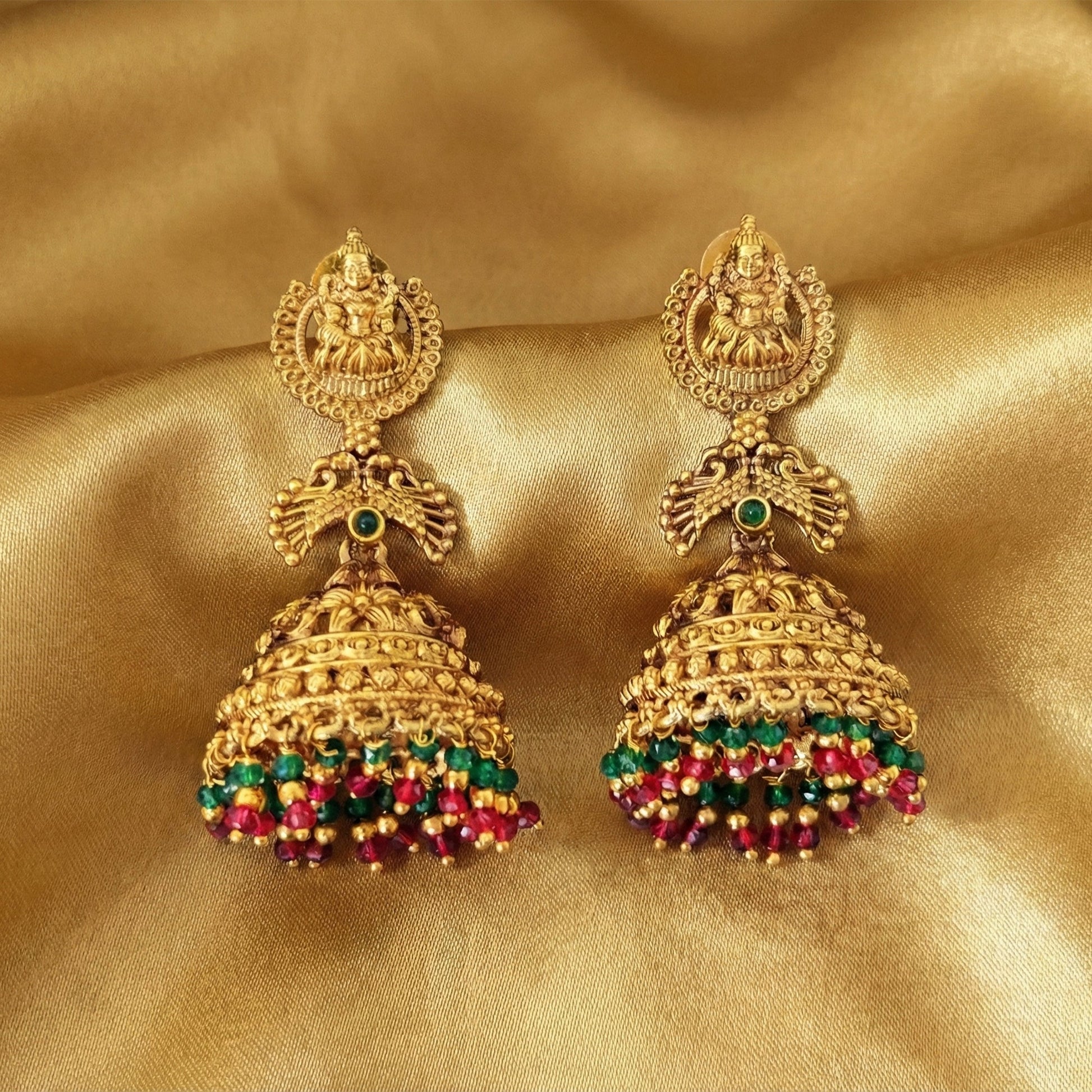 JS Fashion Rajwadi Polish Traditional Temple Earrings for Women & Girls | Swadesiicart