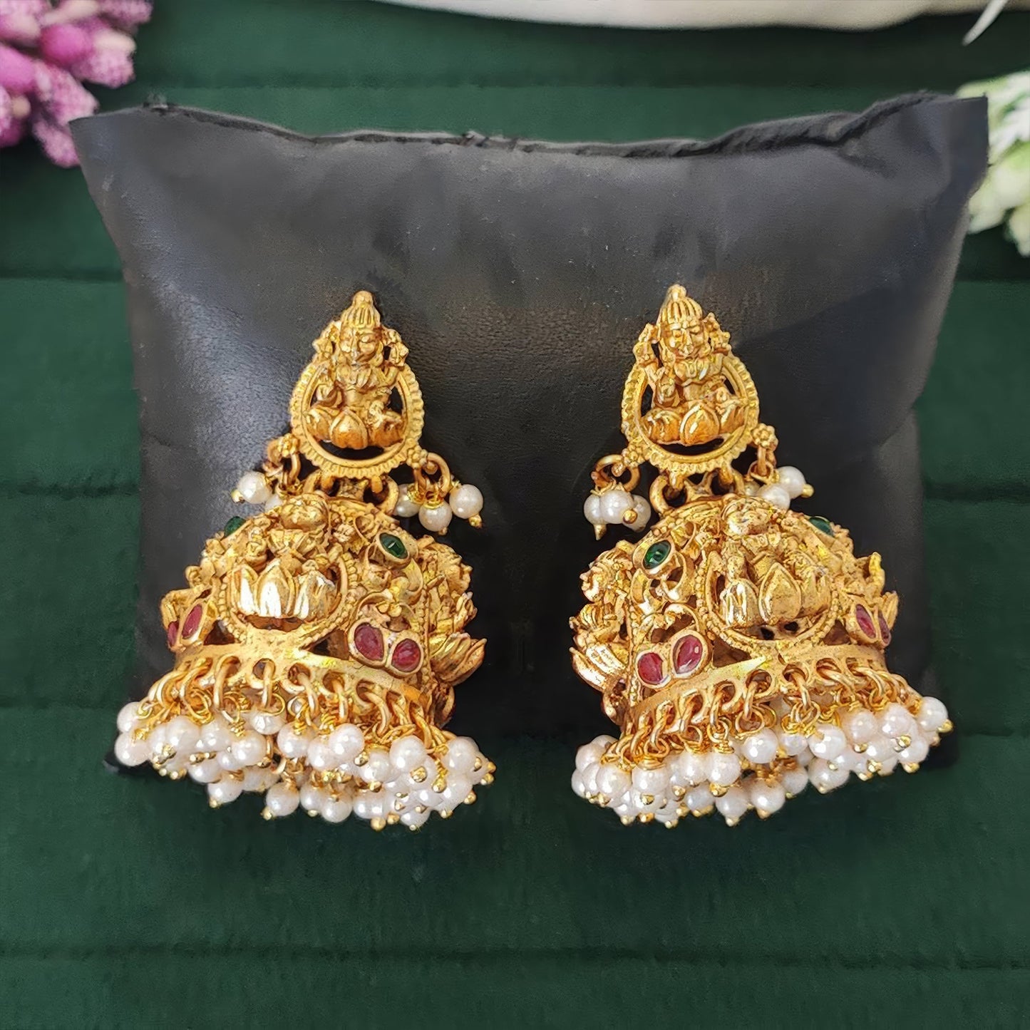 JS Fashion Antique Rajwadi Temple Jhumka with Pearls for Women & Girls | Swadesiicart