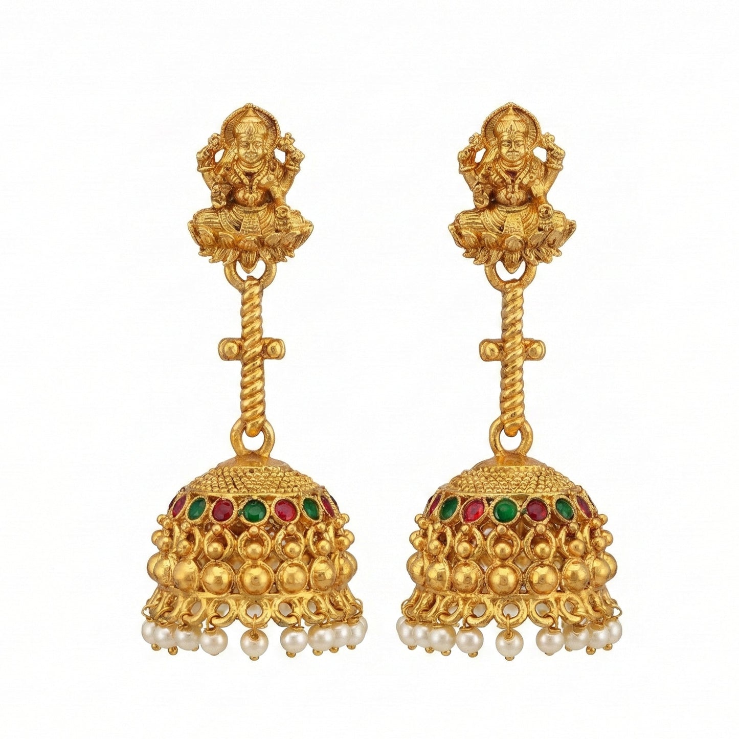 JS Fashion Traditional Rajwadi Gold Temple Jhumkas for Women & Girls | Swadesiicart