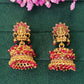 JS Fashion Temple Pink Design Full Stone Jhumka in Rajwadi Polish for Women & Girls | Swadesiicart