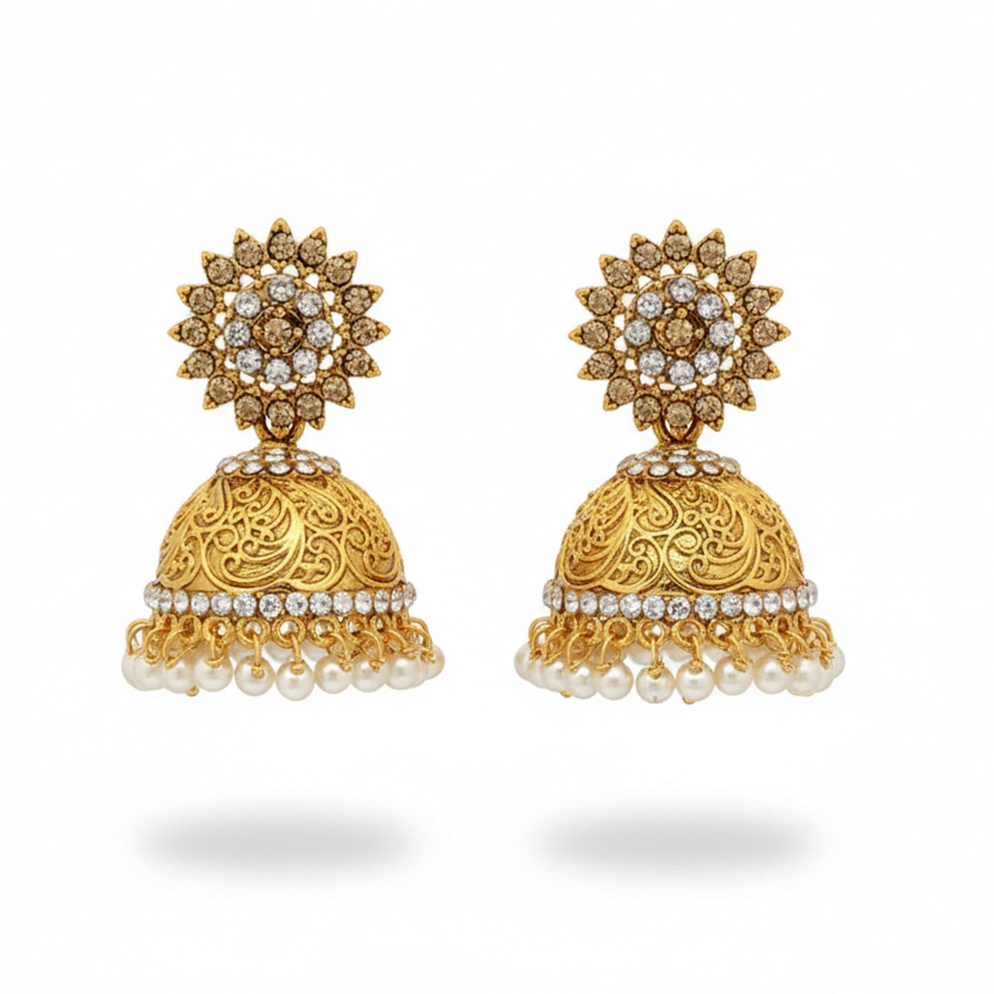 JS Fashion Sunflower Bell Style Bollywood Antique Earrings for Women & Girls | Swadesiicart
