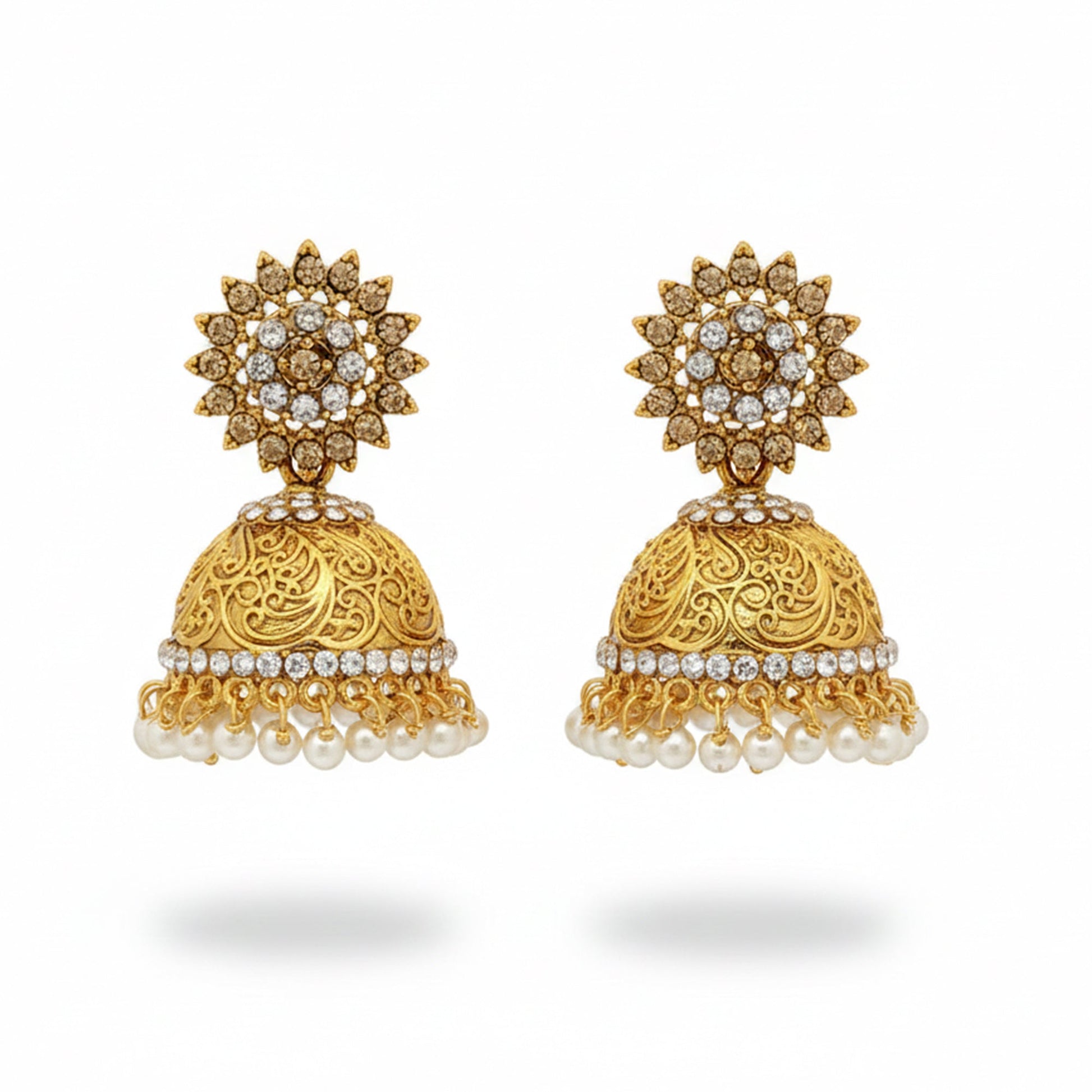 JS Fashion Sunflower Bell Style Bollywood Antique Earrings for Women & Girls | Swadesiicart