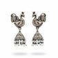 JS Fashion Peacock Design Oxidized Silver Jhumka Earrings for Women | Swadesiicart