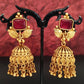 JS Fashion Matte Gold Polish Designer Jhumka Earrings for Women | Swadesiicart
