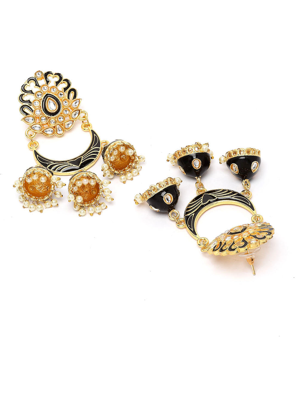Black Meenakari Drop Earrings for Womens by House of Ree | Swadesiicart