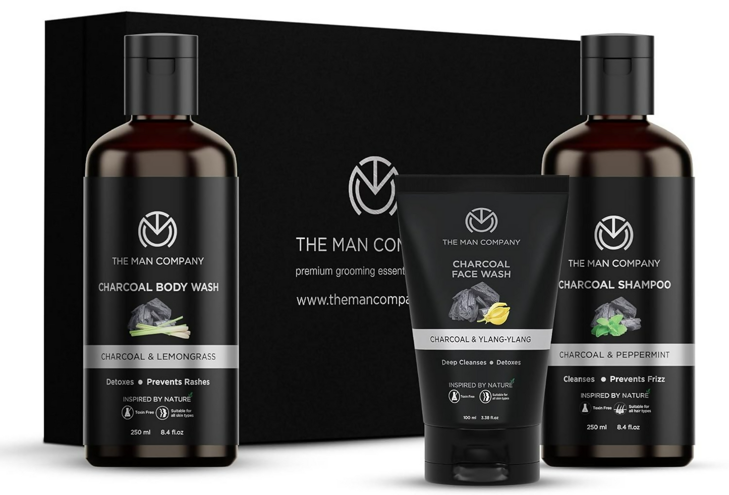 The Man Company Charcoal Care Trio Gift Set - Swadesiicart