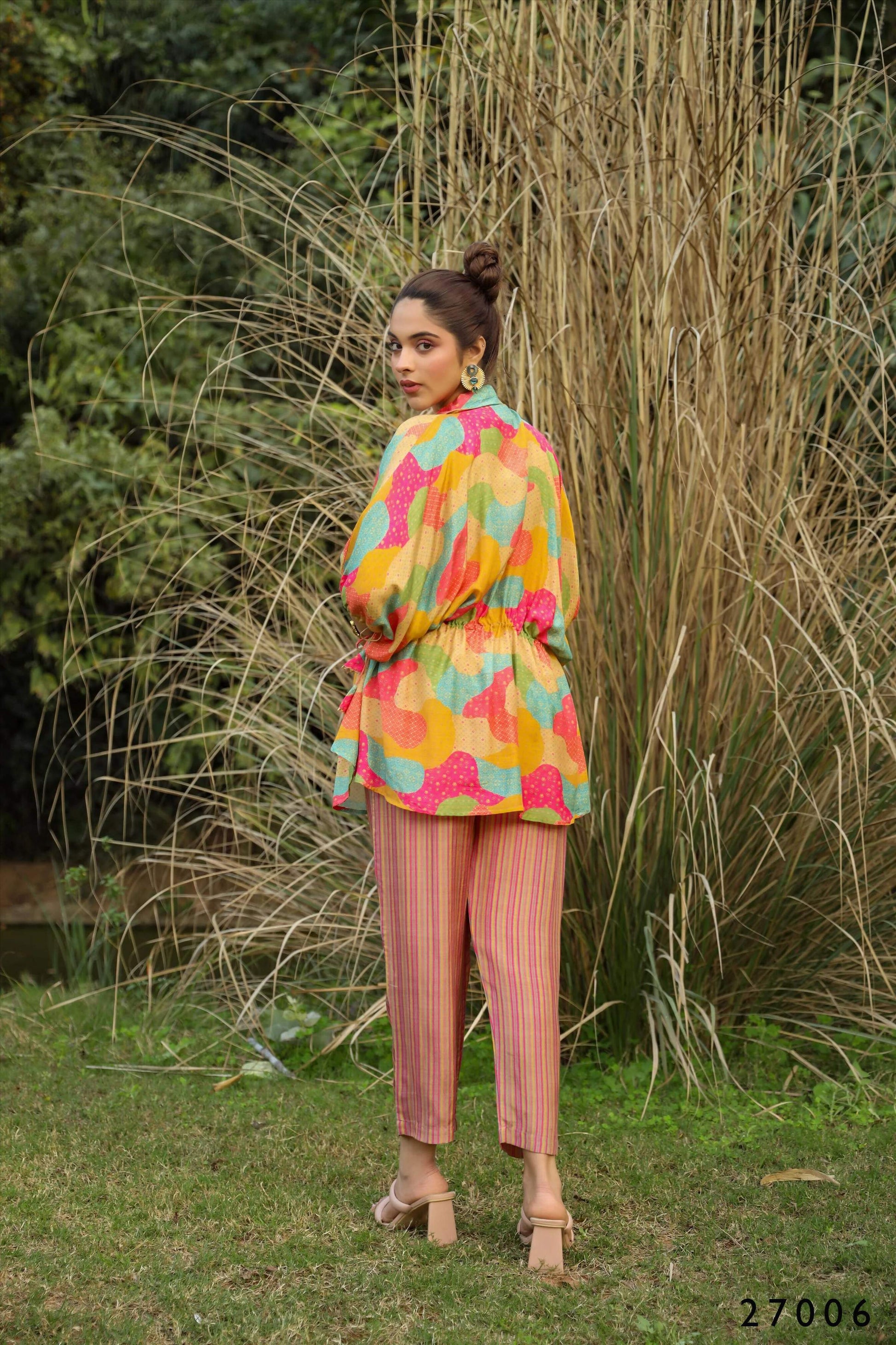 Women's Casual Fashionable Multi Mull Cotton co-ord set - Anya - Swadesiicart