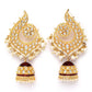 Peacock Maroon Jhumki Drop Earrings for Womens by House of Ree | Swadesiicart