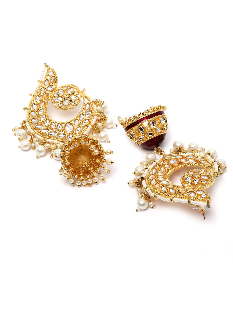 Peacock Maroon Jhumki Drop Earrings for Womens by House of Ree | Swadesiicart