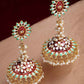 Stylish Partywear Maroon Meenakari Earrings for Womens by House of Ree | Swadesiicart