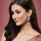 Peacock Feather Pattern Blue Jhumki Drop Earrings for Womens by House of Ree | Swadesiicart