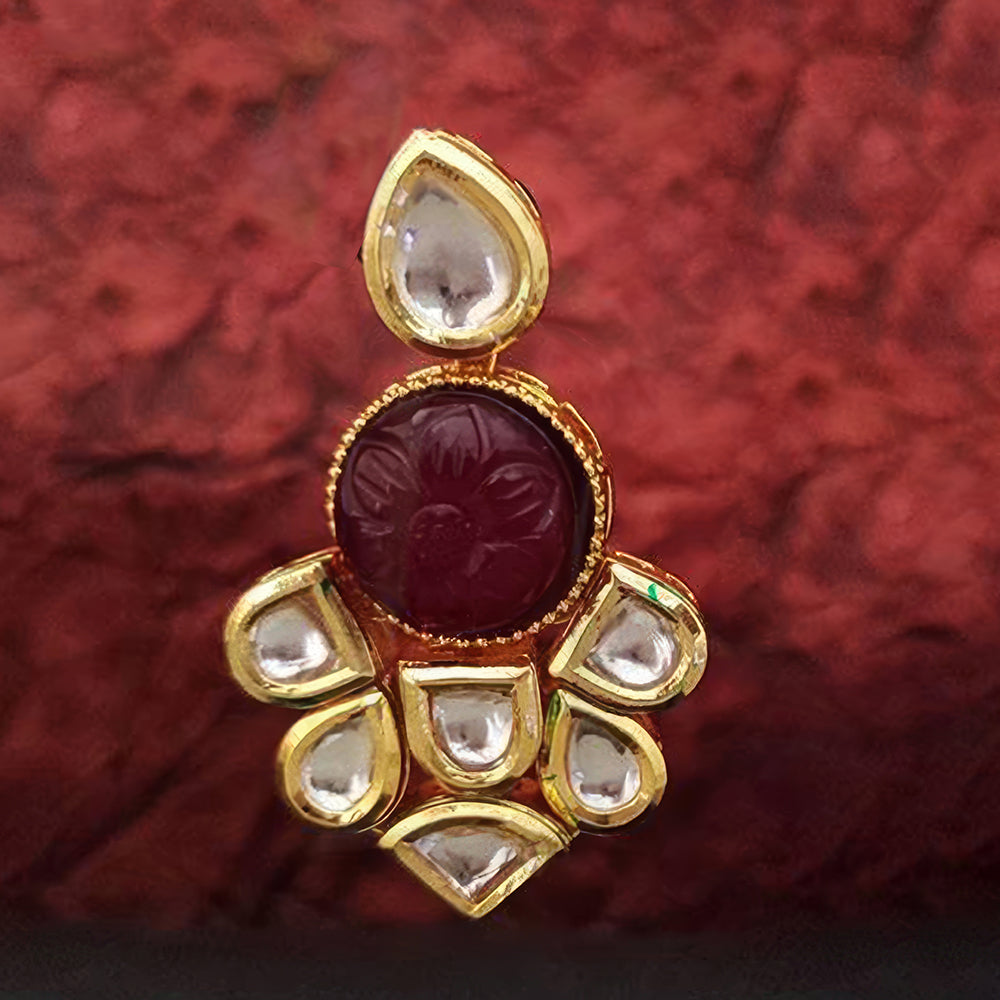 JS Fashion High Gold Polish Kundan Earrings – Fancy Classic Party Wear Jewelry for Women | Swadesiicart