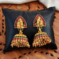 JS Fashion shiv parvati Designer Golden Clustered Pearl High Gold Polish Temple Jhumka Earring | Swadesiicart