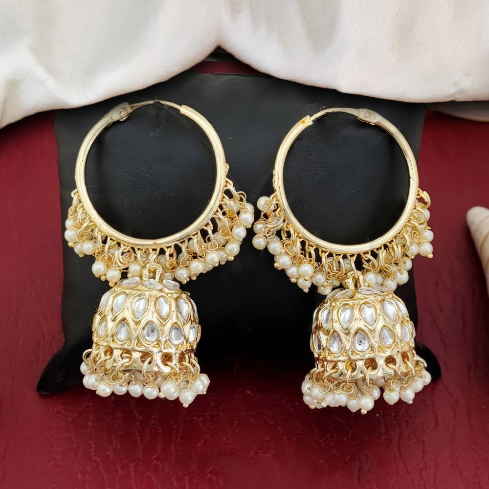 JS Fashion Antique High Gold Polish Earrings Set – Full Stone Fancy Jewelry for Women’s Party & Festive Wear | Swadesiicart