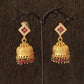 JS Fashion Embossed Matte Gold Antique Jhumka Earrings – Traditional Ethnic Jewelry for Women & Girls | Swadesiicart