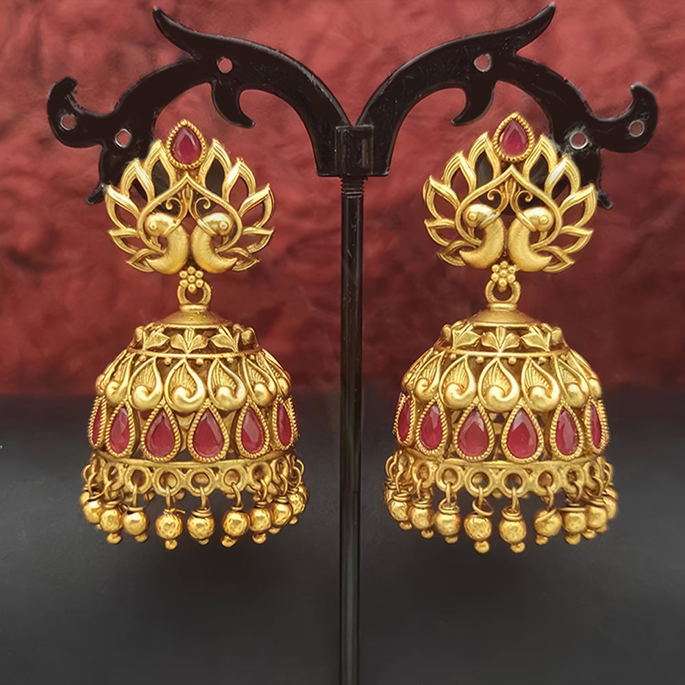 JS Fashion Designer Matte Gold Polish Earrings – Fancy & Beautiful Party Wear Jewelry for Women | Swadesiicart